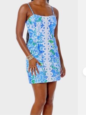 Lilly Pulitzer Frenchie Blue Suns Out Shelli stretch dress